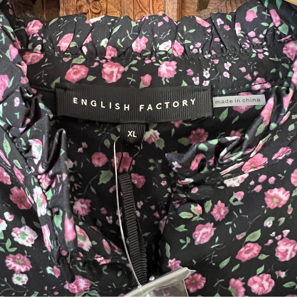English Factory Black Floral Shift Dress with Pink Flowers - Picture 7 of 16